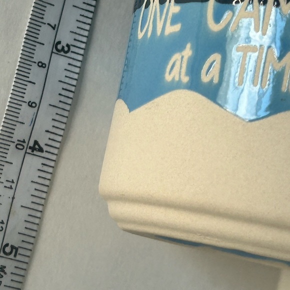 SOLD—Campsite Memories Raised Image Coffee Mug Gift Spectrum Designs Blue - Picture 7 of 7